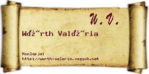 Würth Valéria névjegykártya